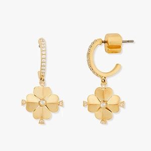NEW Kate Spade Legacy Logo Spade Flower Mini Hoops